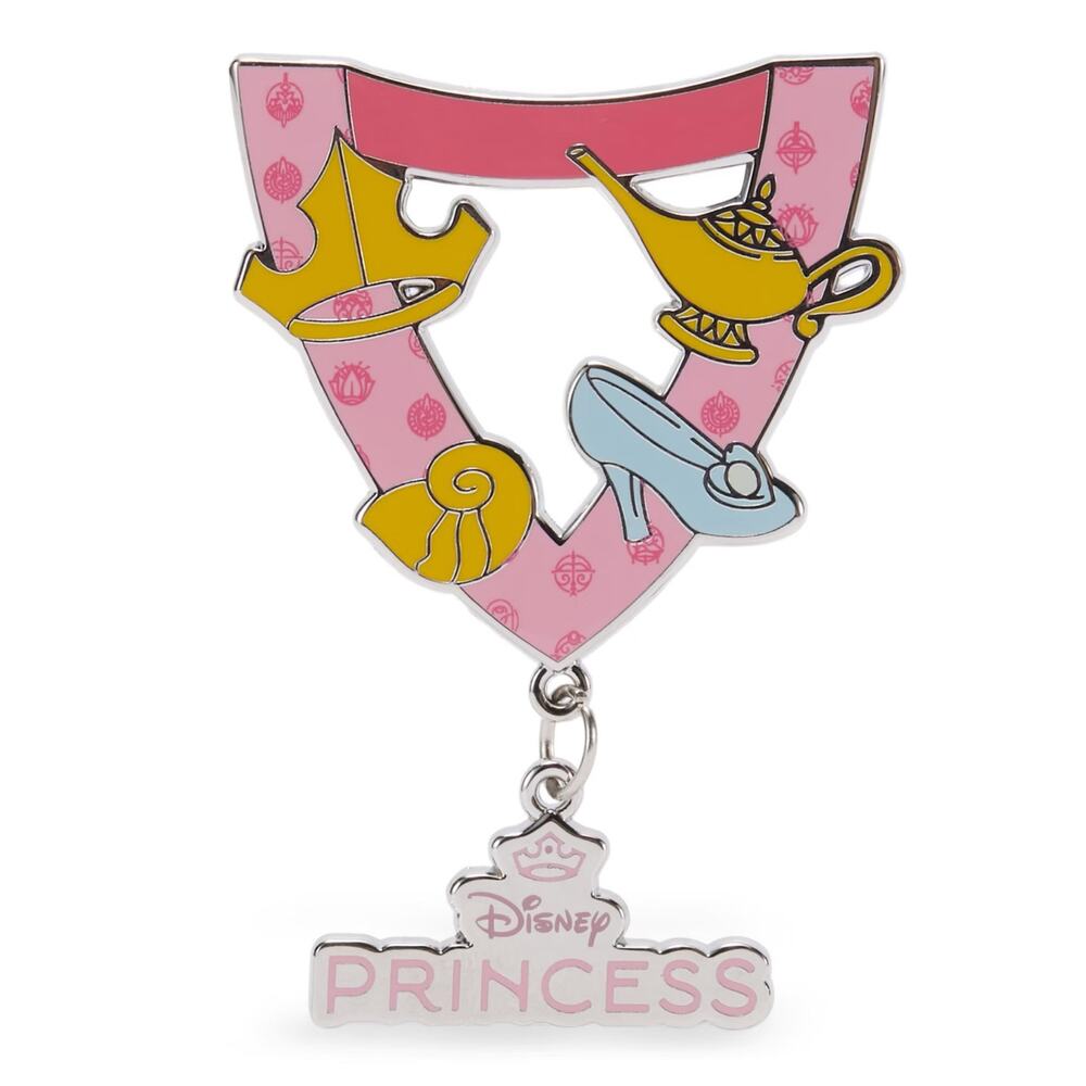 Disney Princesses Lanyard Pin with Crown, Shell, Slipper & Lamp